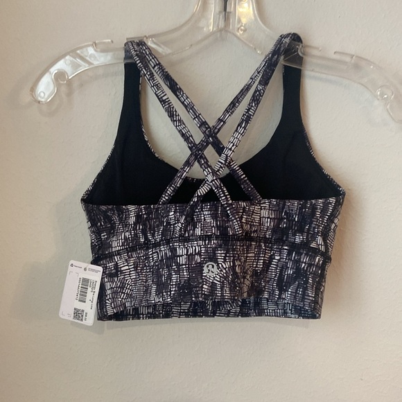 Lululemon Energy Longline Bra in Lino Slide Alpine White Black - Picture 4 of 7